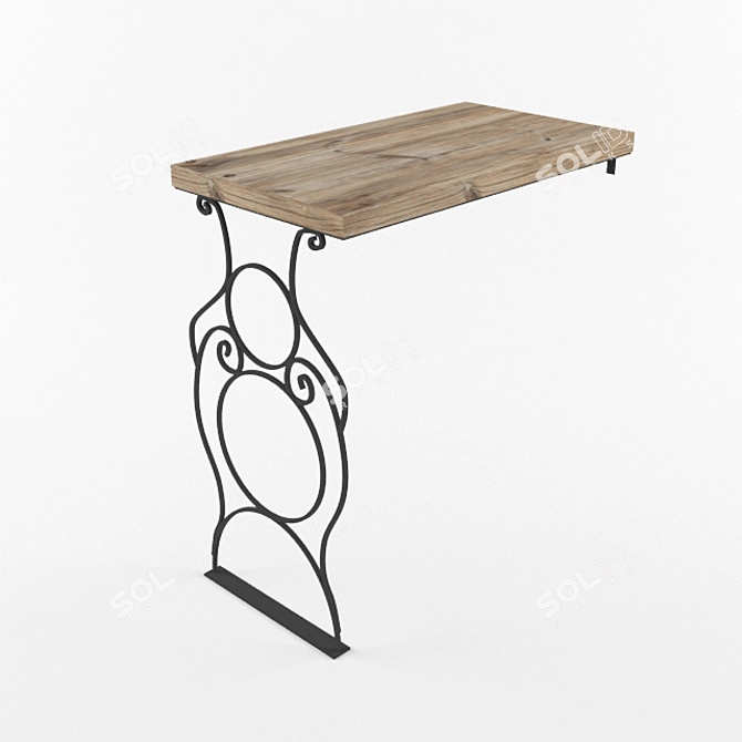 Rustic Charm: Small Table for Restaurants 3D model image 1