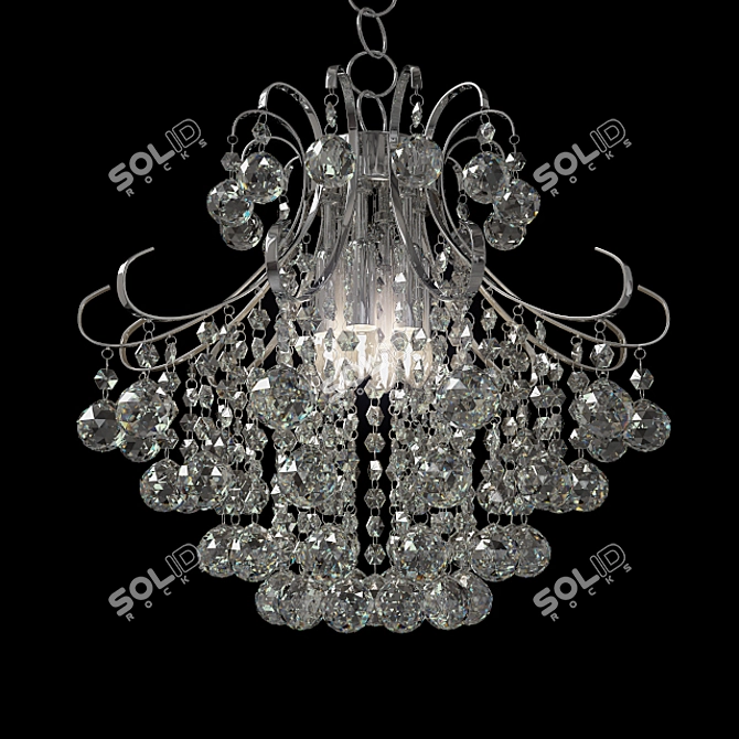 Luxury Crystal Chandelier - Elegant Lighting for Your Bedroom 3D model image 1