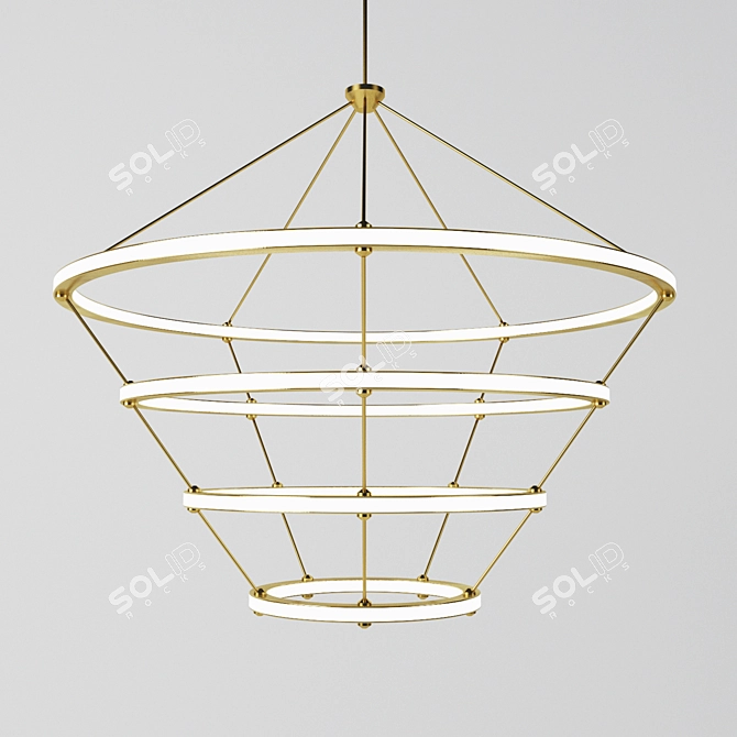 Elegant Radiance: Halo Chandelier 3D model image 1