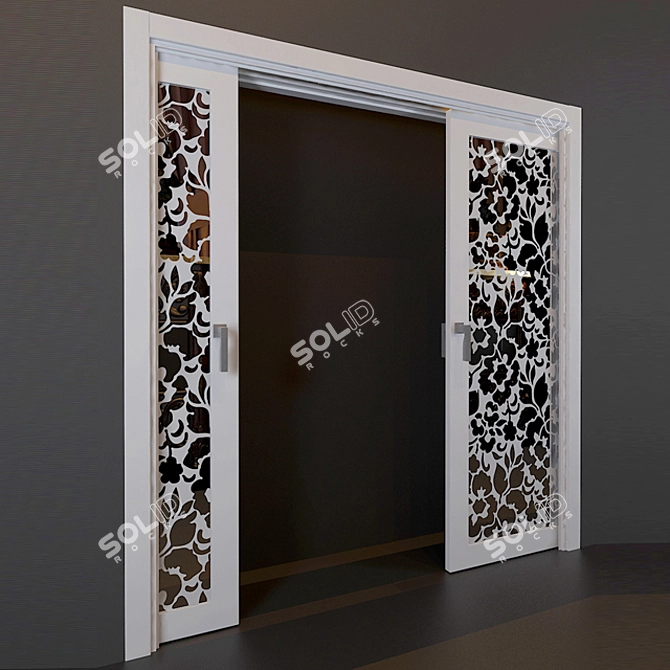 Sleek Slide Mirror Door 3D model image 2