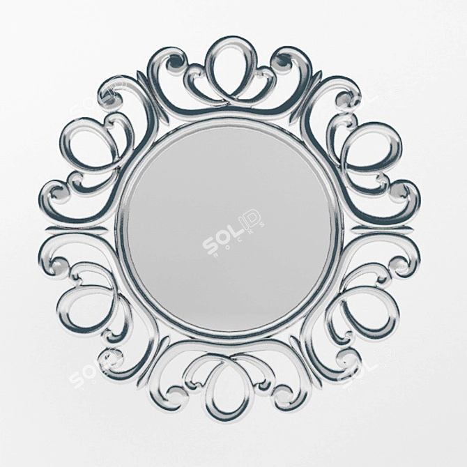 Elegant Lace Round Mirror 3D model image 1