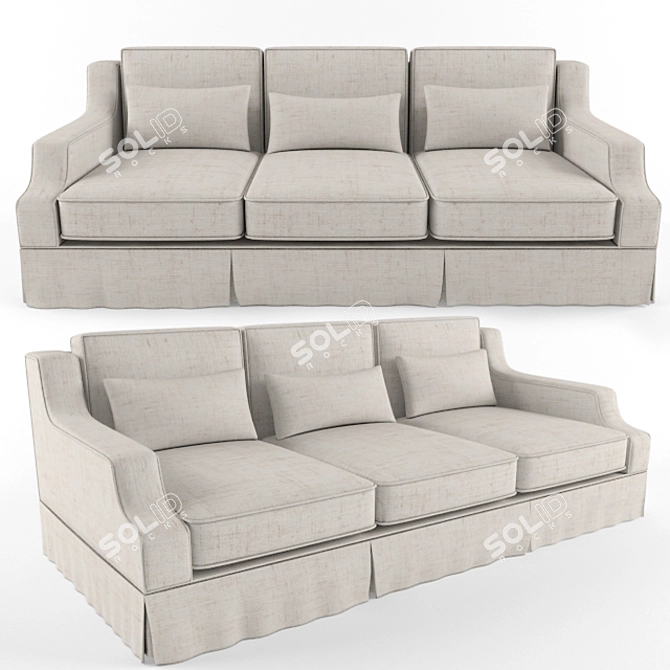 Montepulciano Sofa: 2400x1130x900, Fabric Upholstery 3D model image 1