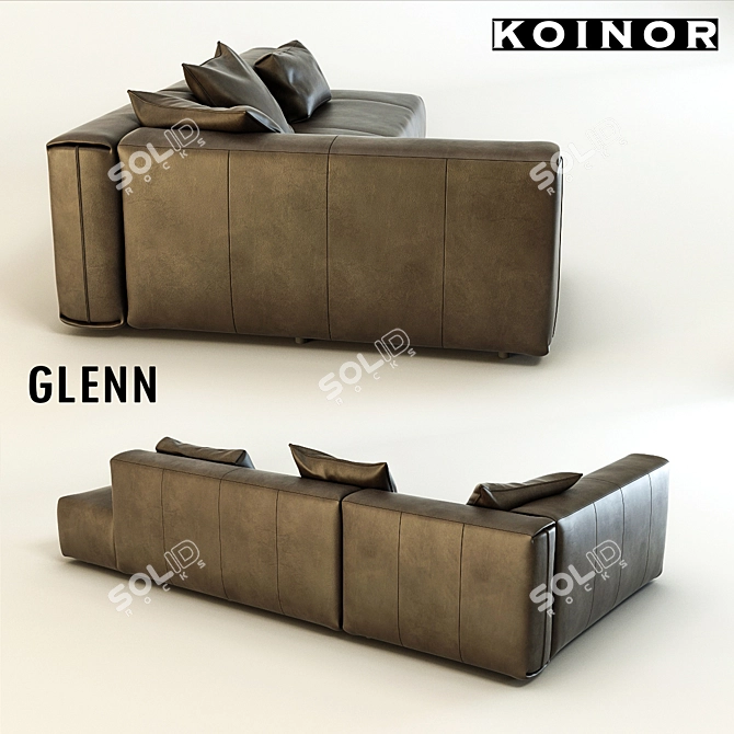 Elegant Glenn Skin Sofa 3D model image 2