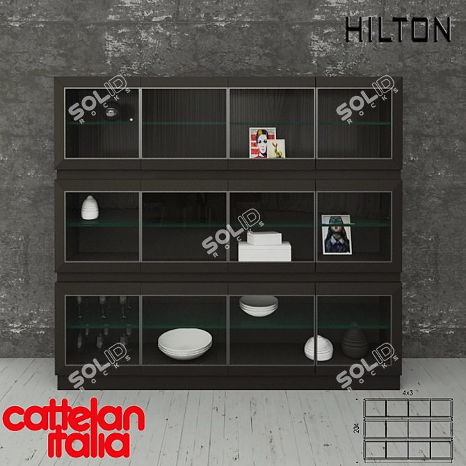 Cattelan Italia Hilton: Sophisticated Buffet with Accessories 3D model image 2