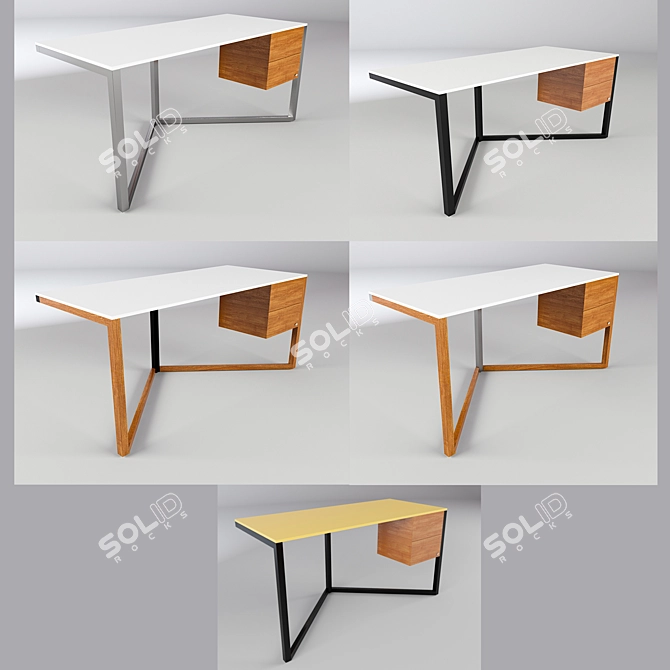 Modern "RAST" Desk - Sleek Design 3D model image 2