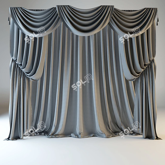 Timeless Elegance: Classic Curtain 3D model image 2