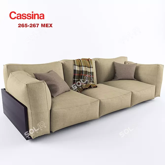 Cassina MEX Sofa: Sleek Design & Customizable 3D model image 1