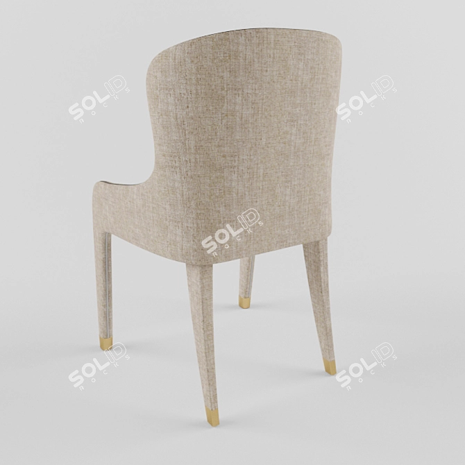 Elegant Velvet Dining Chair 3D model image 3