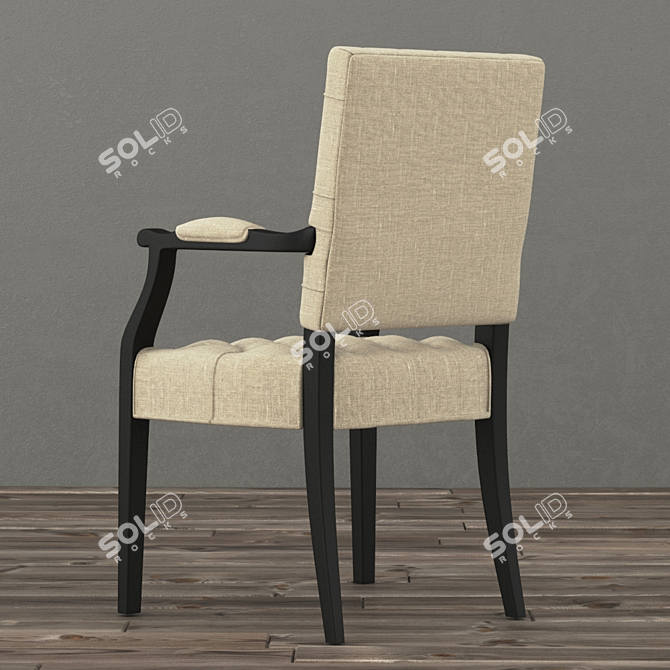French Victorian Tufted Square 3D model image 3