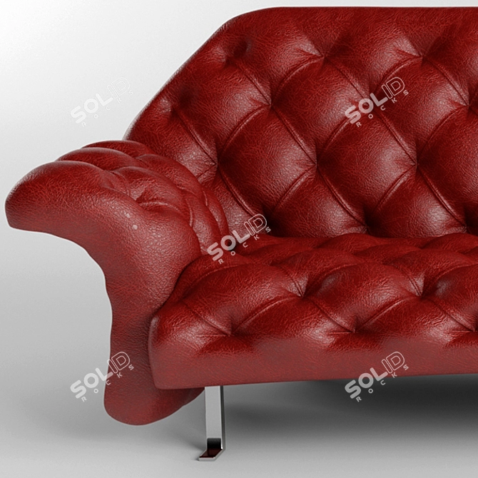 Luxury Leather Sofa 3D model image 2