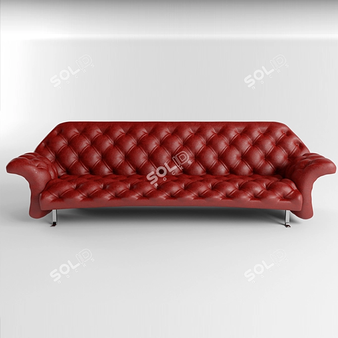 Luxury Leather Sofa 3D model image 3