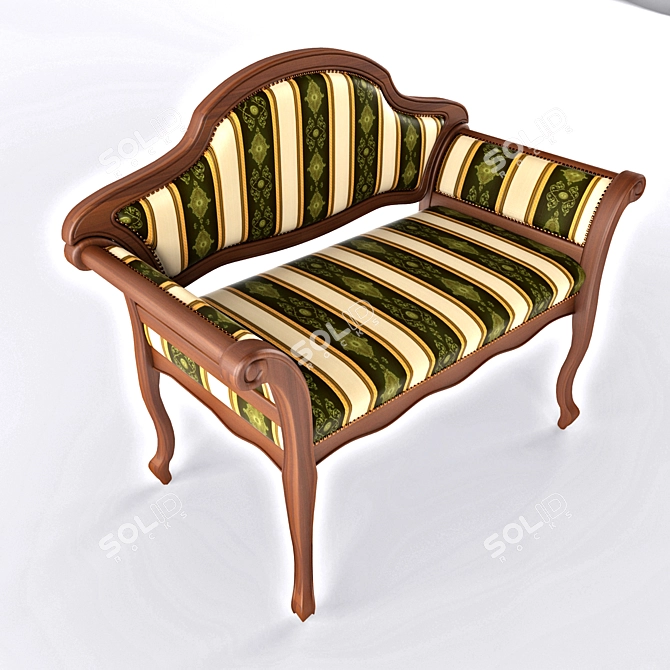 Classic Style Bench 3D model image 2