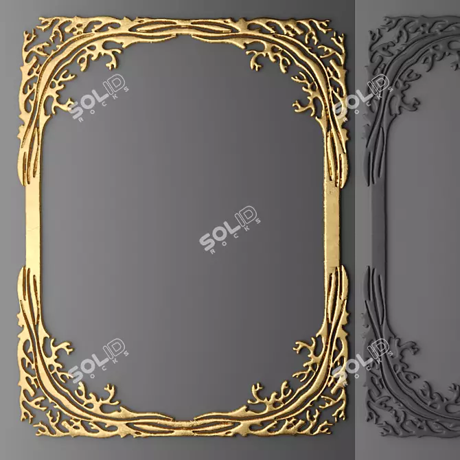 Gleaming Gold Frame 3D model image 1