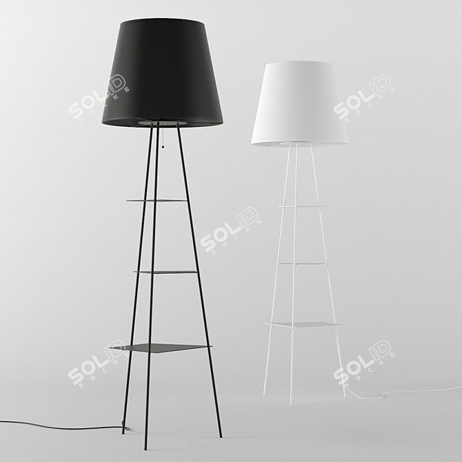 Elegant TRI.BE.CA. Floor Lamp 3D model image 1