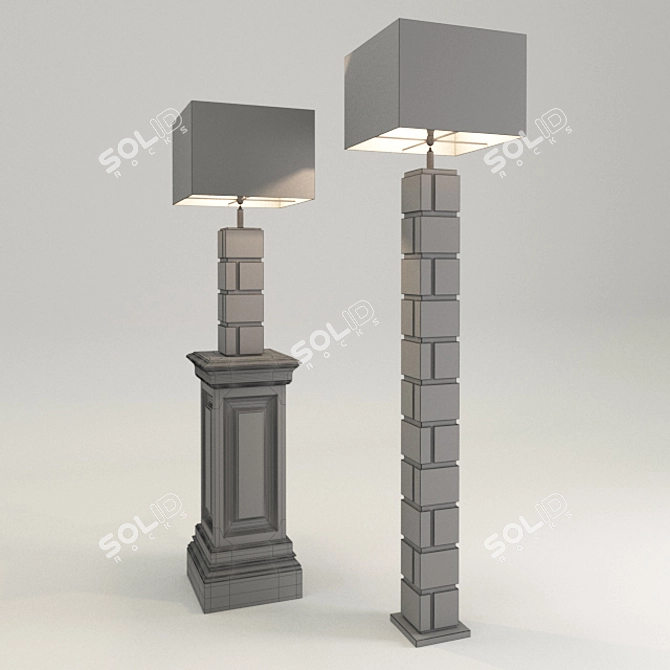 1. Reynaud Table Lamp - Polished Brass & Black Shade
2. Reynaud Floor Lamp - Polished Brass & Black 3D model image 2