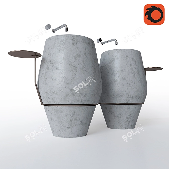  Rotating Stone Washbasin 3D model image 2