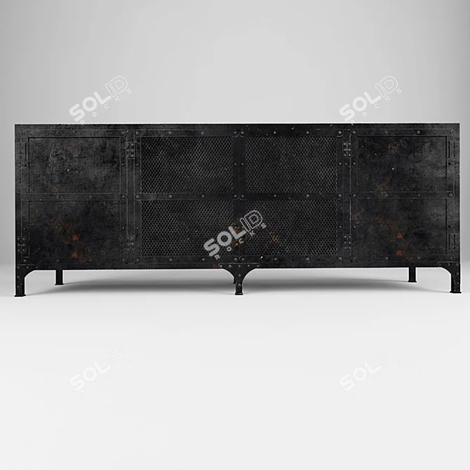 Industrial Tool Chest Media Console - Restoration Hardware Factory Stand TV 3D model image 1