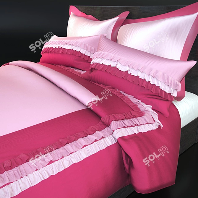 4-Piece Bed Linen Set in 4 Colors 3D model image 2