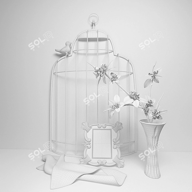 Elegant Home Decor Set 3D model image 2