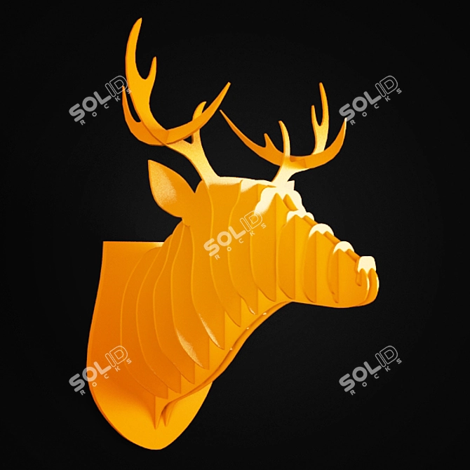 Elegant Deer Frame 3D model image 1