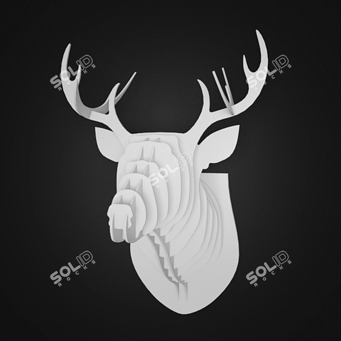 Elegant Deer Frame 3D model image 2