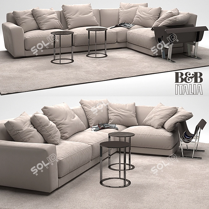 B&B Italia Luis Sofa: Elegant and Spacious 3D model image 1