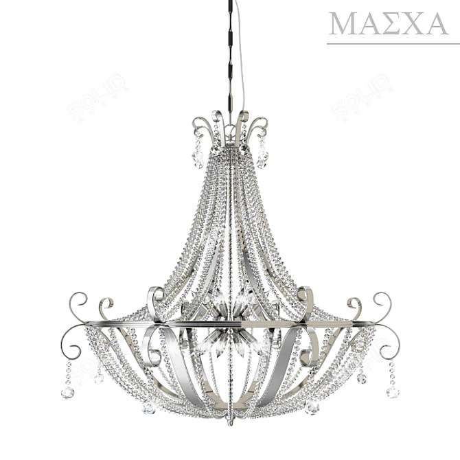 Dazzling 20-Light Crystal Chandelier 3D model image 1