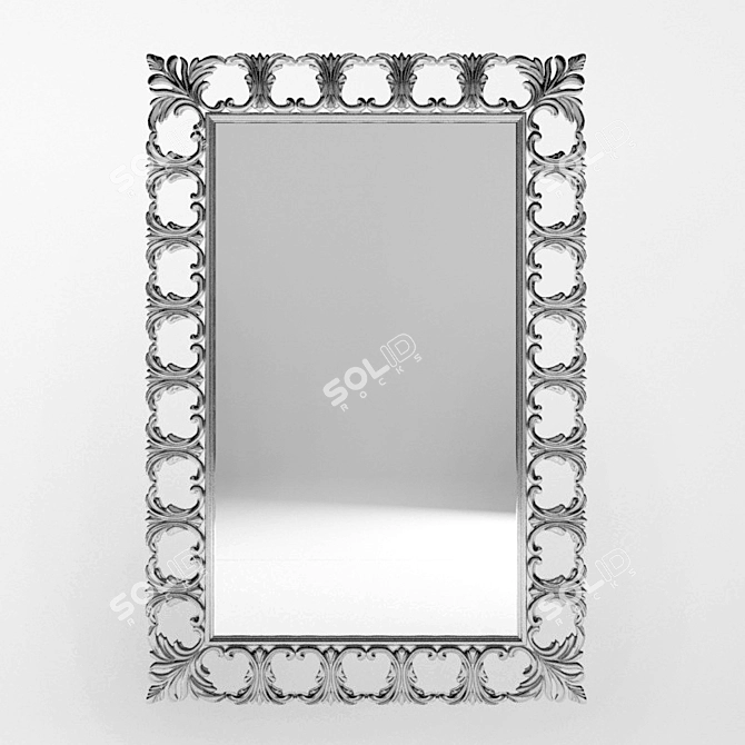 Elegant Lace Frame Mirror 3D model image 1
