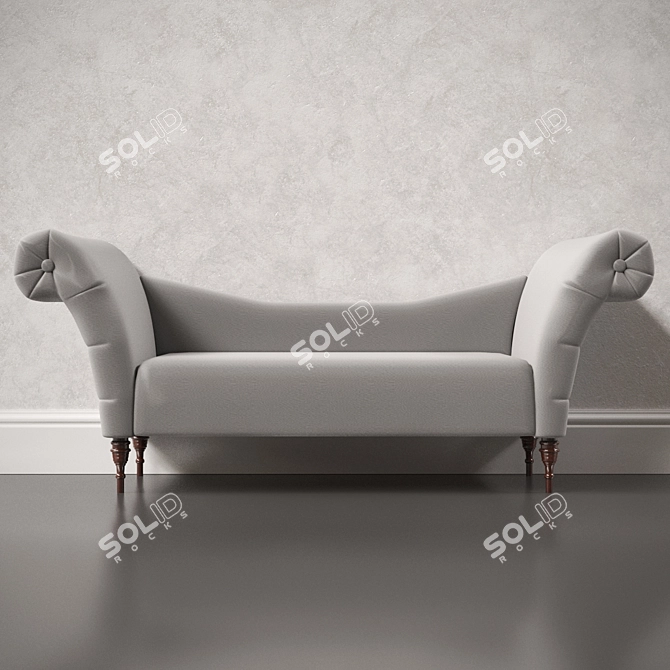 Skyline Velvet Chaise Lounge 3D model image 1