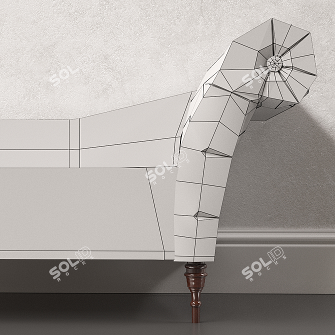 Skyline Velvet Chaise Lounge 3D model image 3