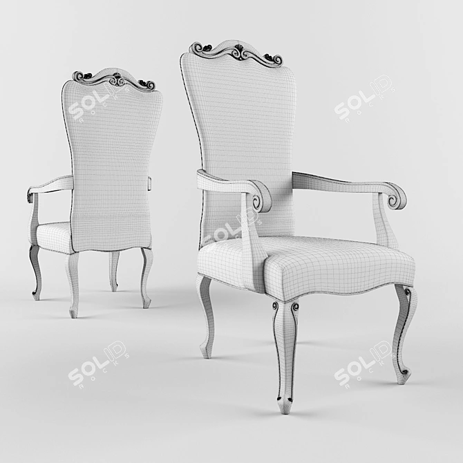 Grazia Chair: Stylish Armrests & Superior Comfort 3D model image 2