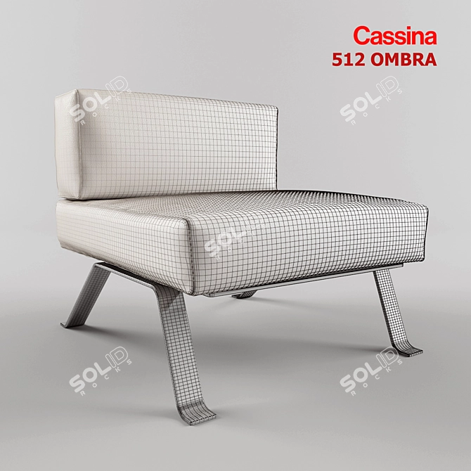 Title: Cassina 512 OMBRA Leather Chair 3D model image 2