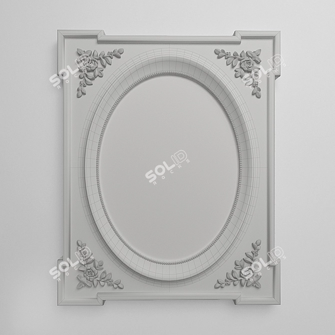 Provencal Oval Mirror, Beige, 65x80 cm 3D model image 2