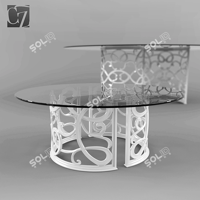 FLORA: Elegant Table by CorteZari 3D model image 1