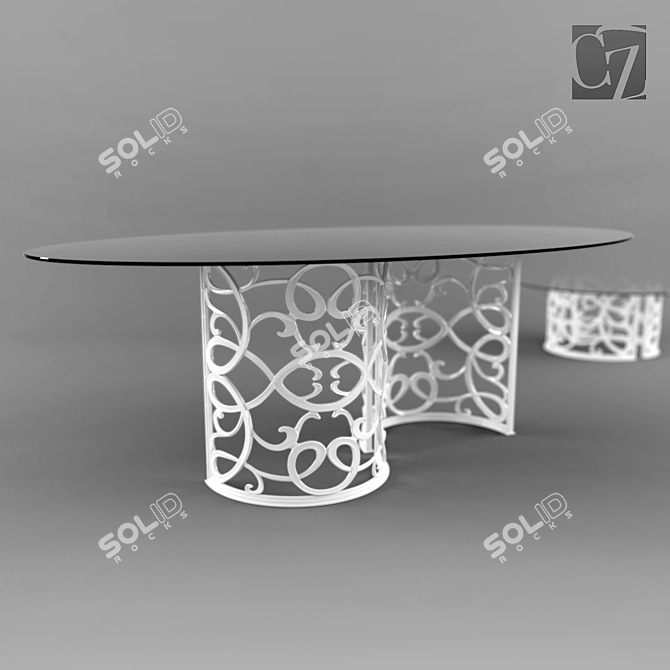 FLORA: Elegant Table by CorteZari 3D model image 2