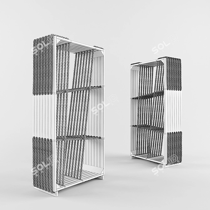 Innovative Cross-Ropes Bookshelf 3D model image 3