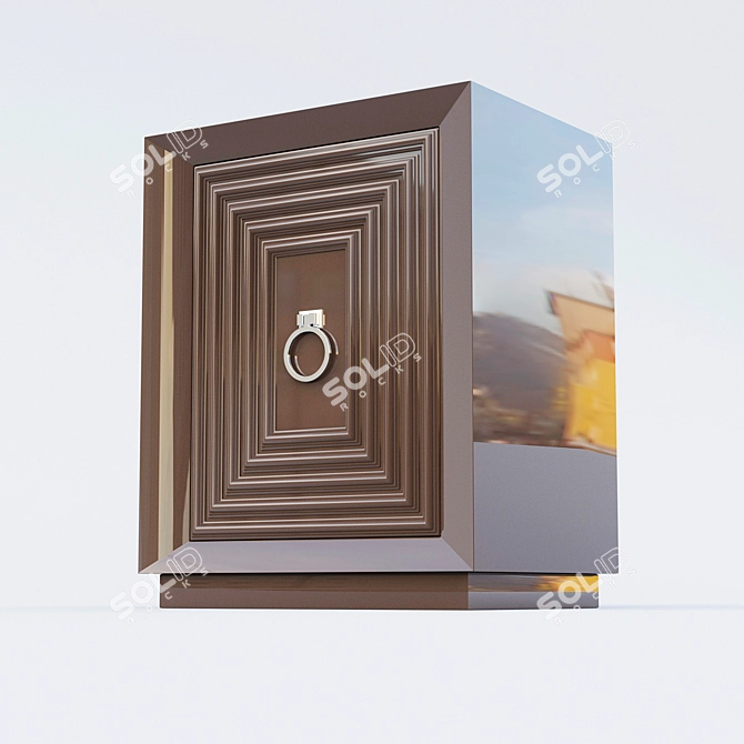 Stylish MDF Stand 3D model image 1