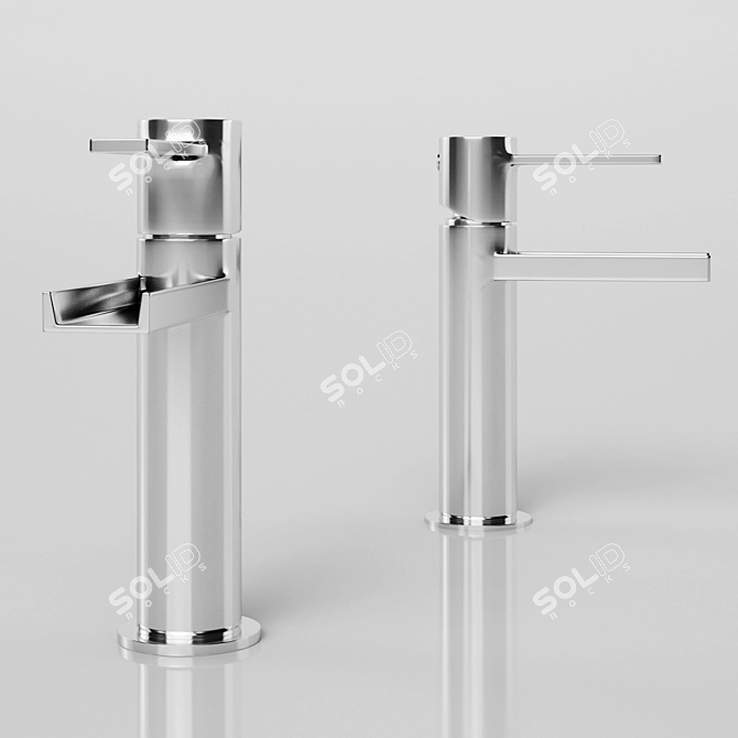 Sleek Waterfall Mixers 2. 3D model image 1