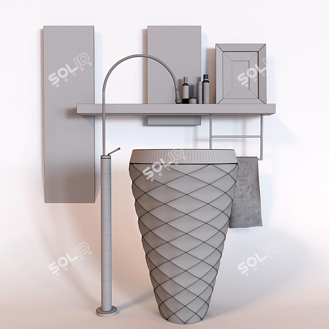 Diamond Karol Wash Basin by Vegni Design 3D model image 3