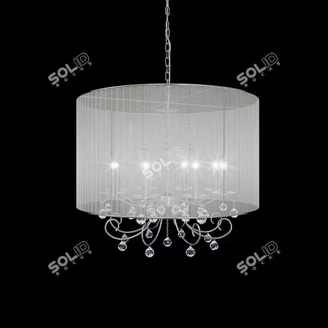 Elegant Crystal Textile Pendant 3D model image 1