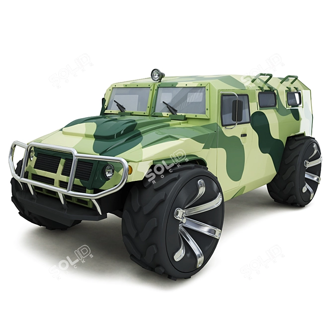 Military GAZ-2330 "Tiger" Toy 3D model image 2