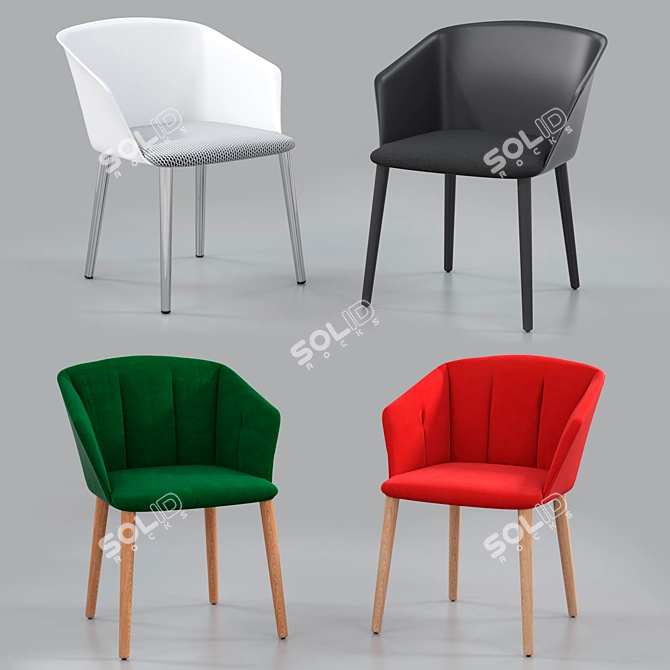 Zanotta Liza 2271: Elegant Chair with Versatile Textures 3D model image 1