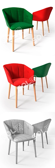 Zanotta Liza 2271: Elegant Chair with Versatile Textures 3D model image 2