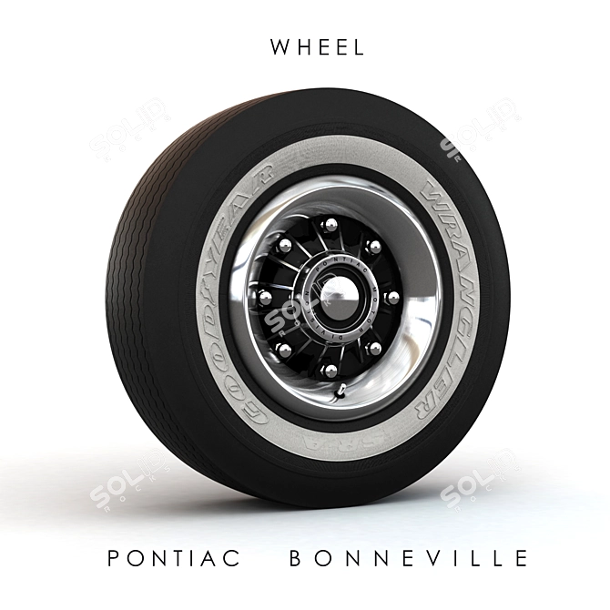 Vintage Pontiac 60 Wheel: 1960s Classic 3D model image 1