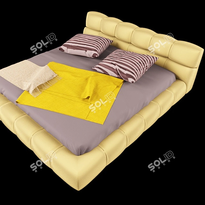 Sleek and Stylish Modern Bed 3D model image 2