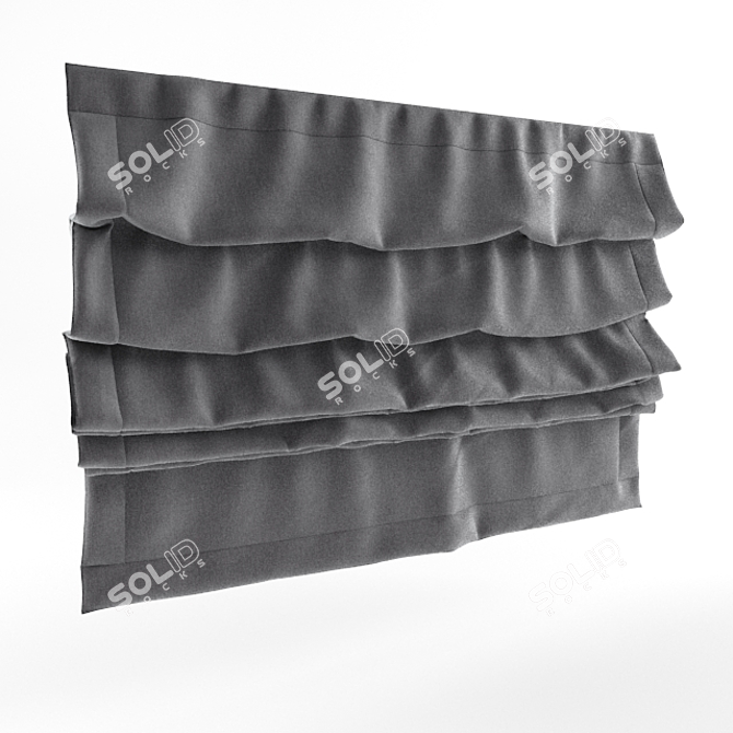 Elegant Velvet Drapes 3D model image 2