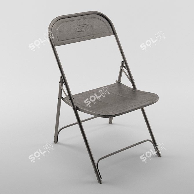 Vintage Indian Metal Chair 3D model image 1