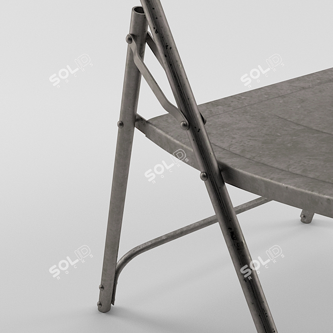 Vintage Indian Metal Chair 3D model image 2