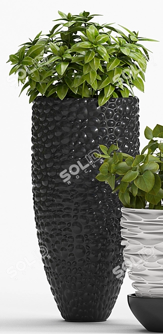 Modern Minimalist Planter Set 3D model image 2