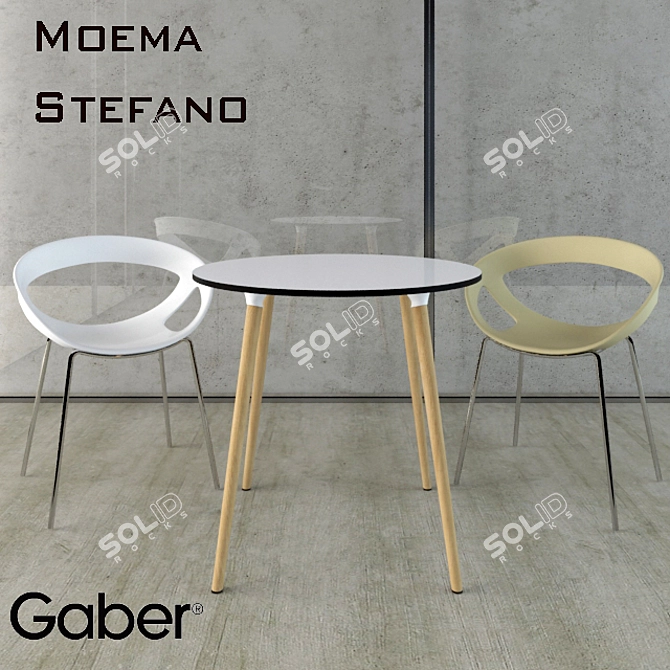 GABER Stefano + Moema: Versatile Italian Chair Set 3D model image 1